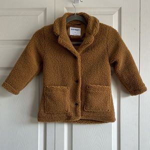 Old Navy teddy coat, brown, girls 4T